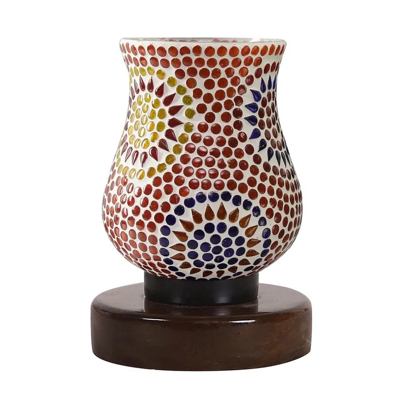 Crystalin Mosaic Glass Table Lamp With Wooden Base - Multicolor media 5