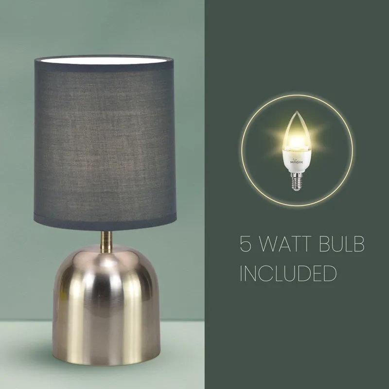 Silver Shot Metal LED Fabric Table Lamp - Black,Silver media 3