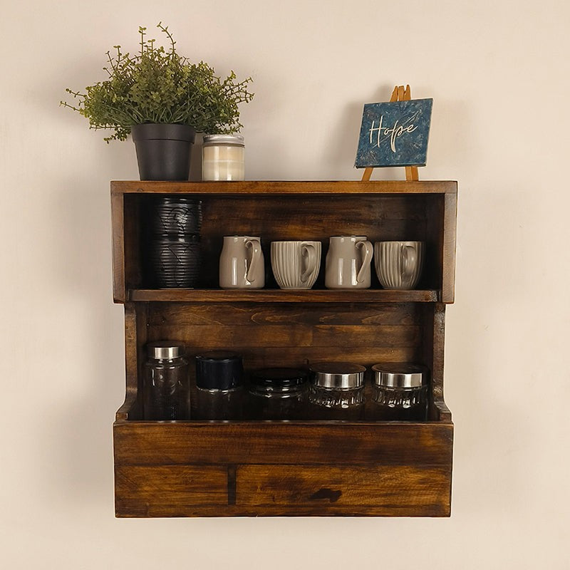 Elmedge Wooden Wall Shelf Organiser media 3