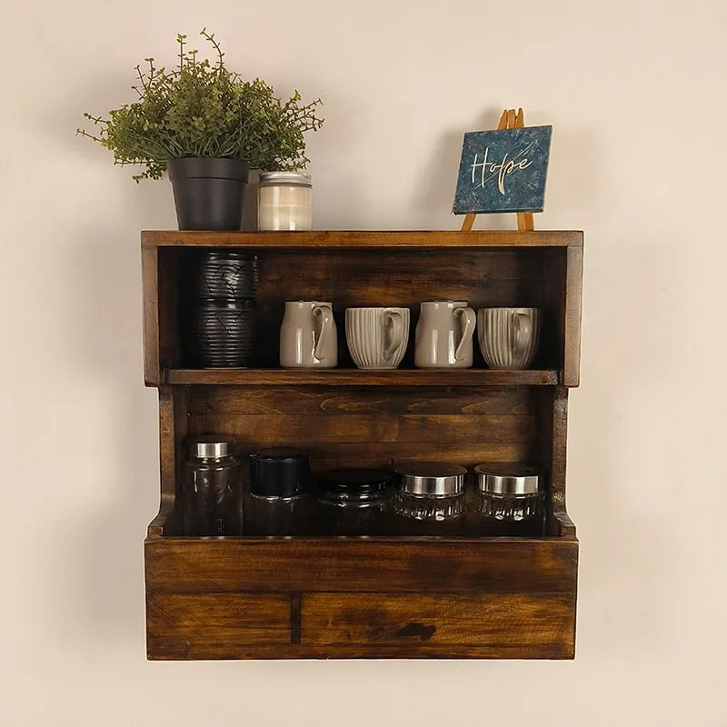 Elmedge Wooden Wall Shelf Organiser media 3