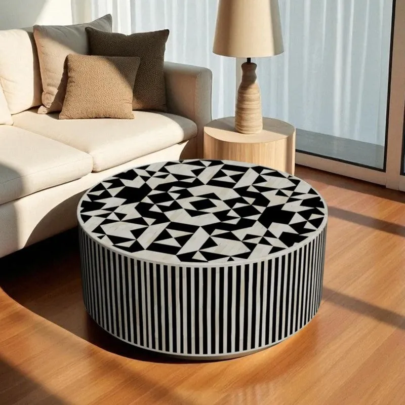 Zenia Bone Inlay Center Table - Black media 1