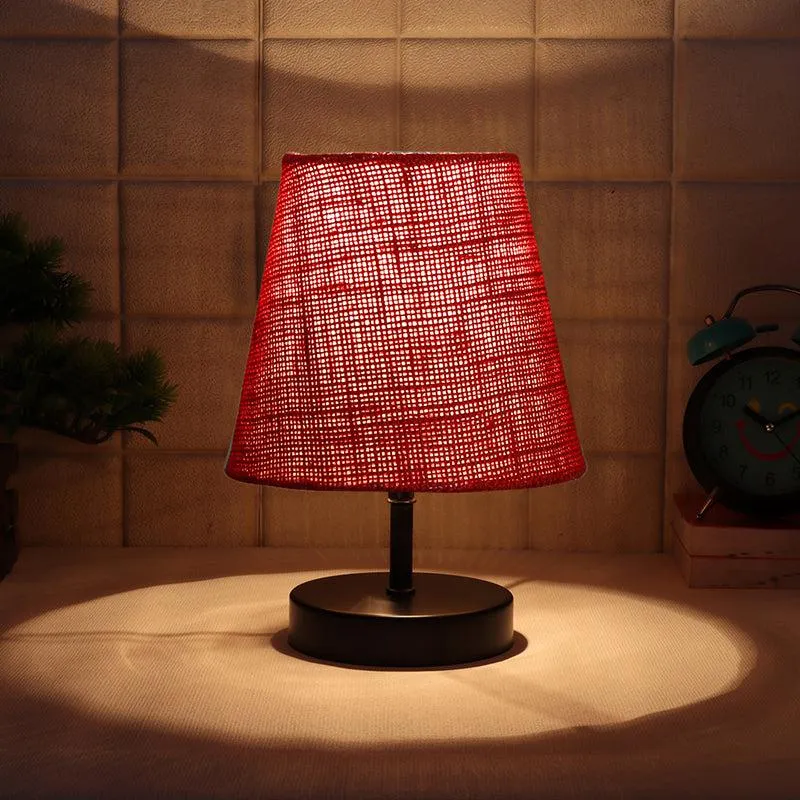 Otravo Jute Table Lamp - Maroon,Black media 1