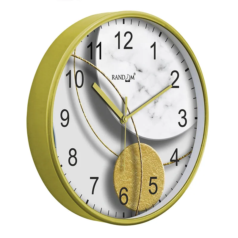 Stone & Gold Plastic Analog Wall Clock media 5