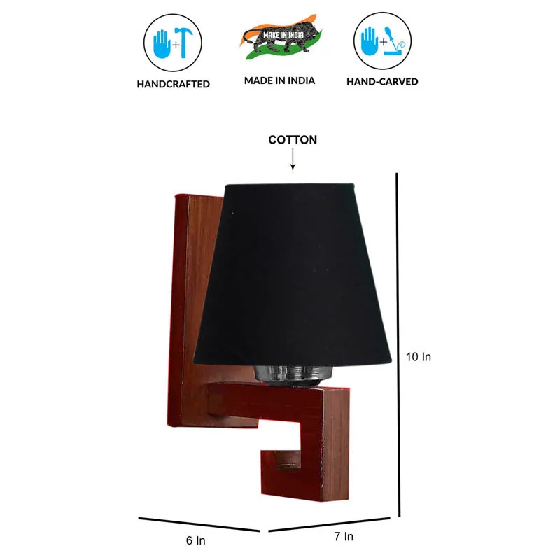 Ebony Conical Wooden Wall Lamp media 6