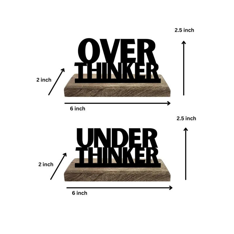 Overthinker & Underthinker Typography Showpiece - Set Of Two media 5