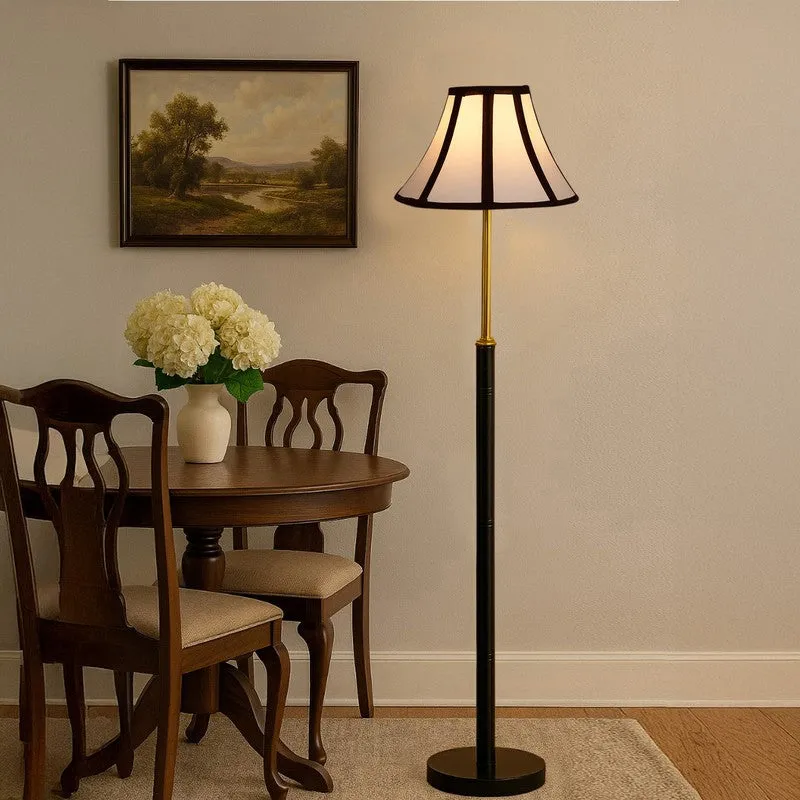 Silver Line Wooden Floor Lamp - White & Black media 3