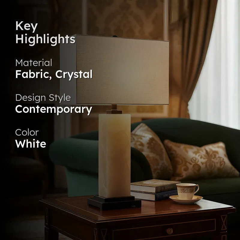 AarviDecor Yorkton Accent Fabric Table Lamp - White media 2