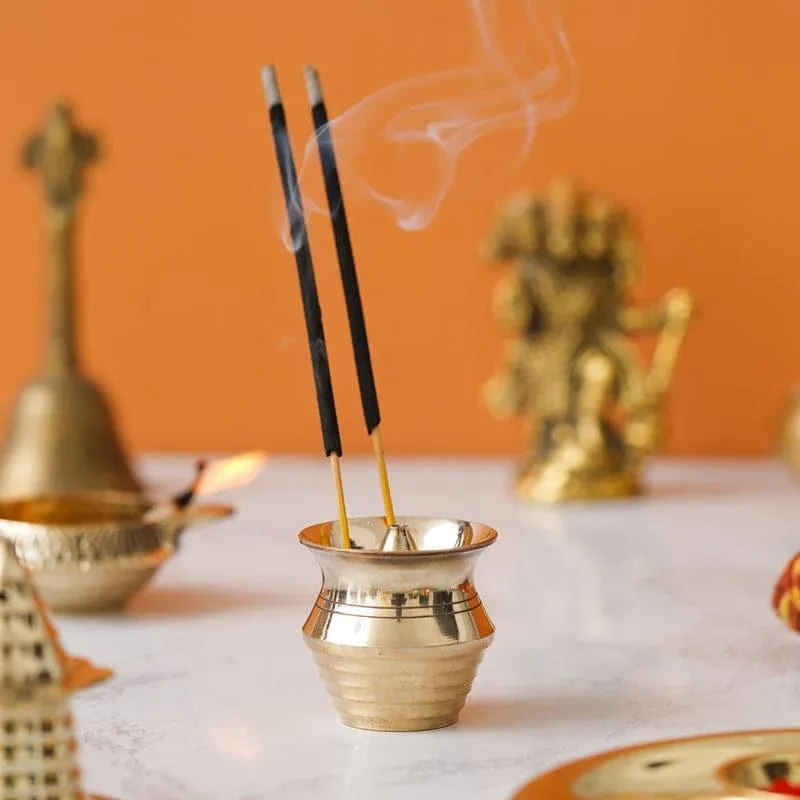 Brass Matka Incesnse Stick Holder media 1