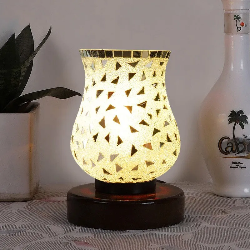 Starella Mosaic Glass Table Lamp With Wooden Base - Multicolor media 3