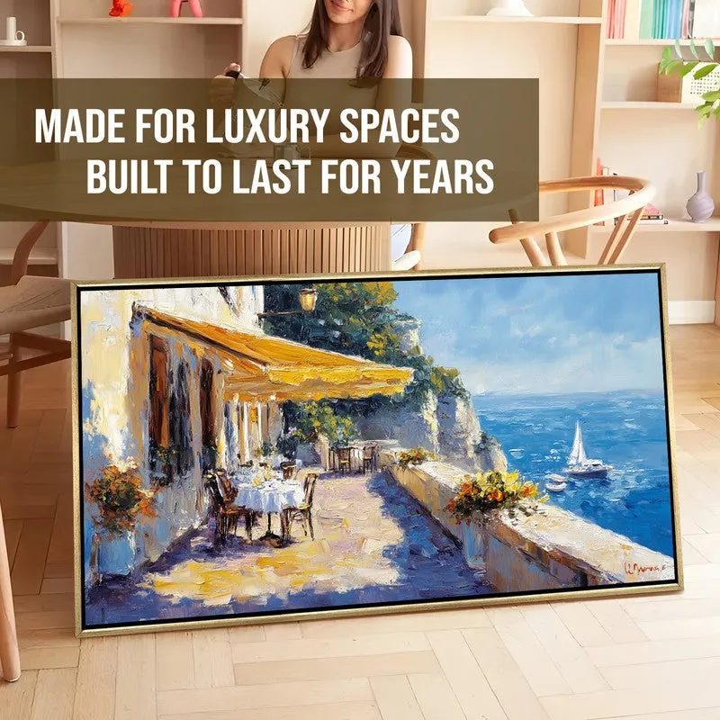 Cliffside Calm Canvas Wall Painting With Frame media 7
