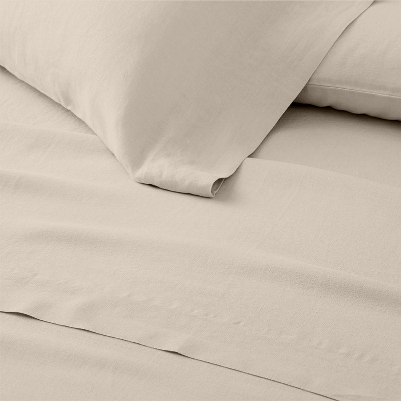 Sofia 100% Cotton Satin Weave Solid Bedsheet - Ivory - 400 TC media 3