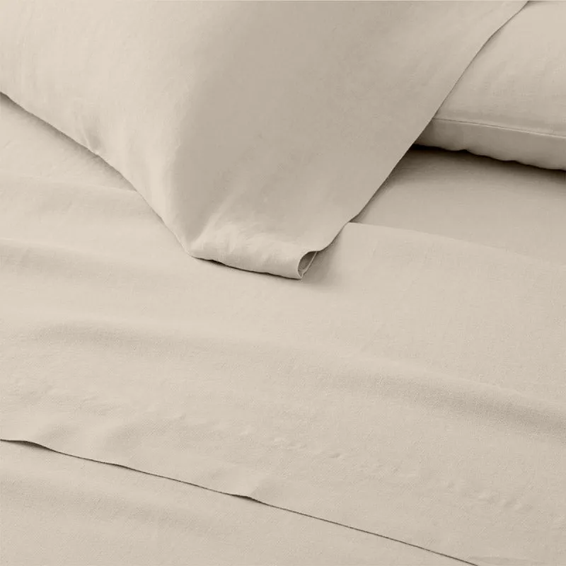 Sofia 100% Cotton Satin Weave Solid Bedsheet - Ivory - 400 TC media 3