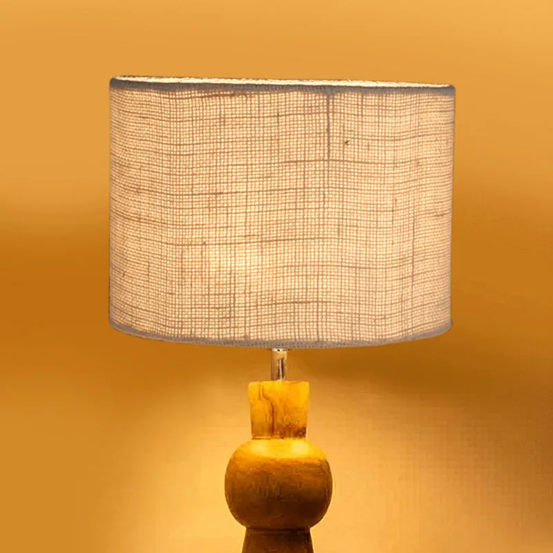 Angler Jute Wooden Table Lamp - White,Brown media 4