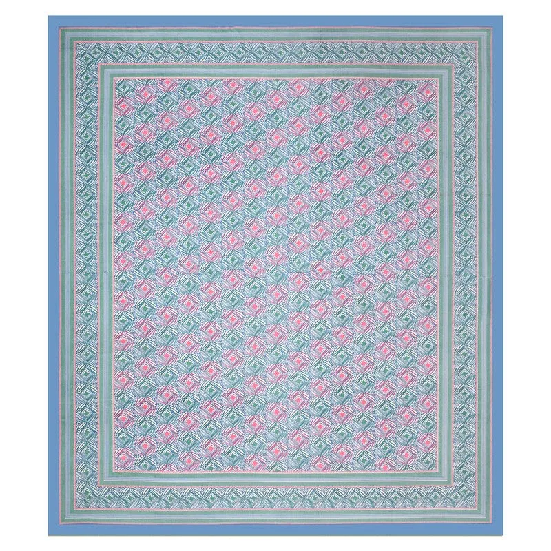 Desert Charm Cotton Bedsheet (Blue,Pink) - 120 TC media 5