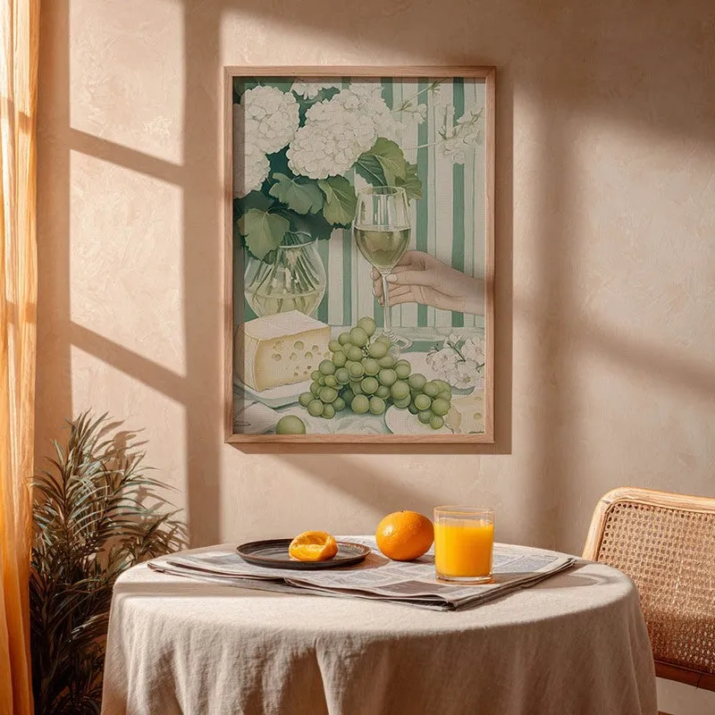 Floral Champain Archival Canvas Wall Art - Brown media 5