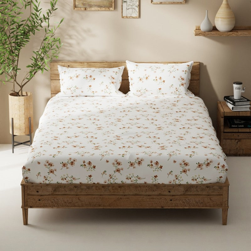 Aelvos Bedsheet (White,Brown) - 115 GSM media 3