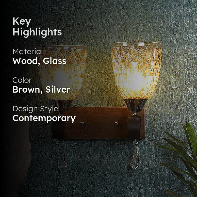 Maura Duo Wooden Wall Lamp media 2