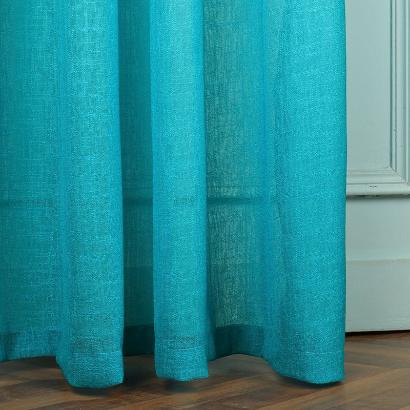 Ombria Linen Texture Sheer Curtain (Blue,Purple) - Set Of Two media 8