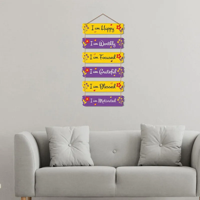 Happy Quotes Polyester & MDF Wall Hanging media 1