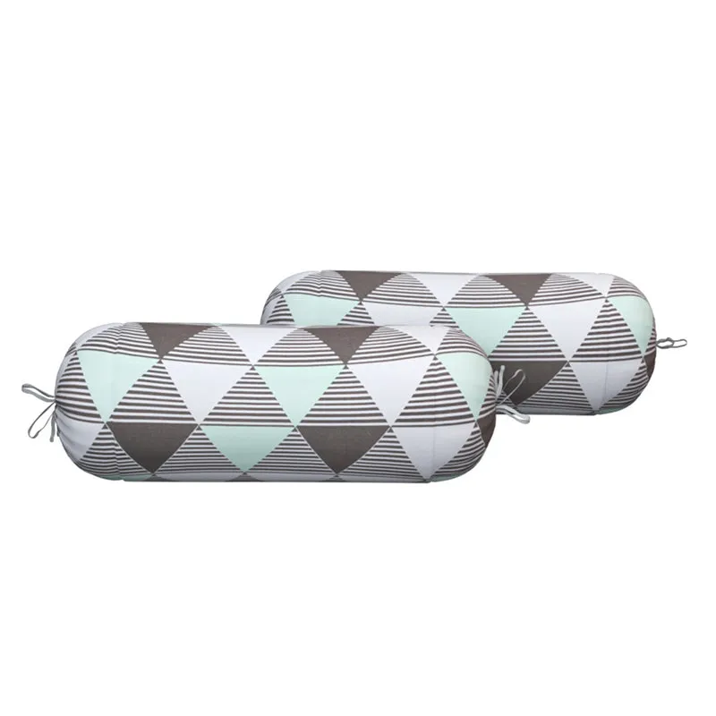 Euclidean Elite Geometric Cotton Diwan Set - Grey & Green media 6