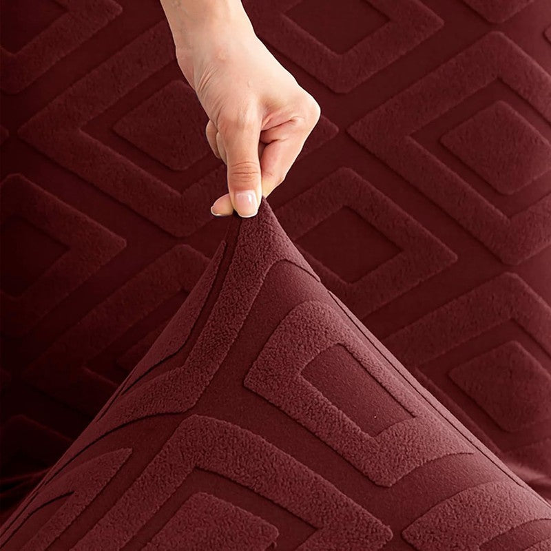 Diamante Jacquard Chair Cover - Maroon media 4