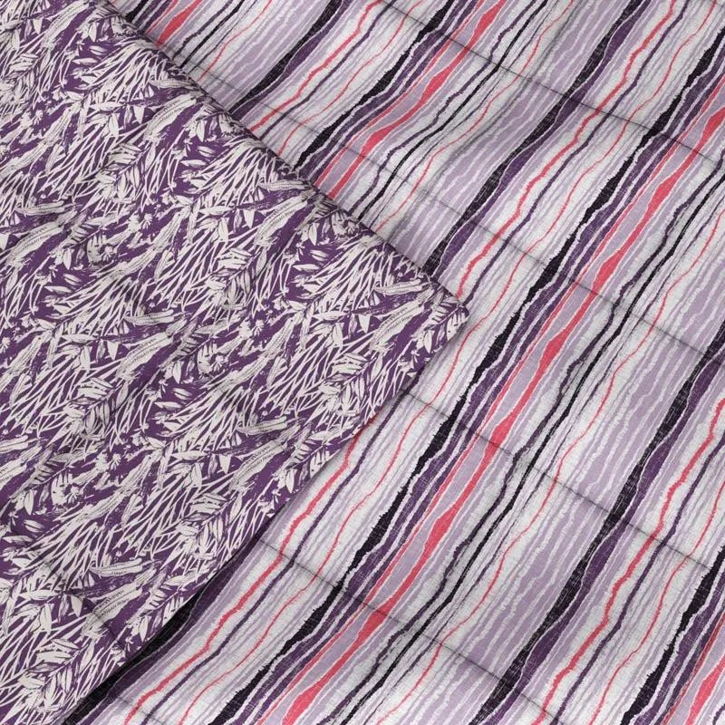 Arjia Floral Reversible Microfiber Comforter (Purple) - 120 GSM media 11