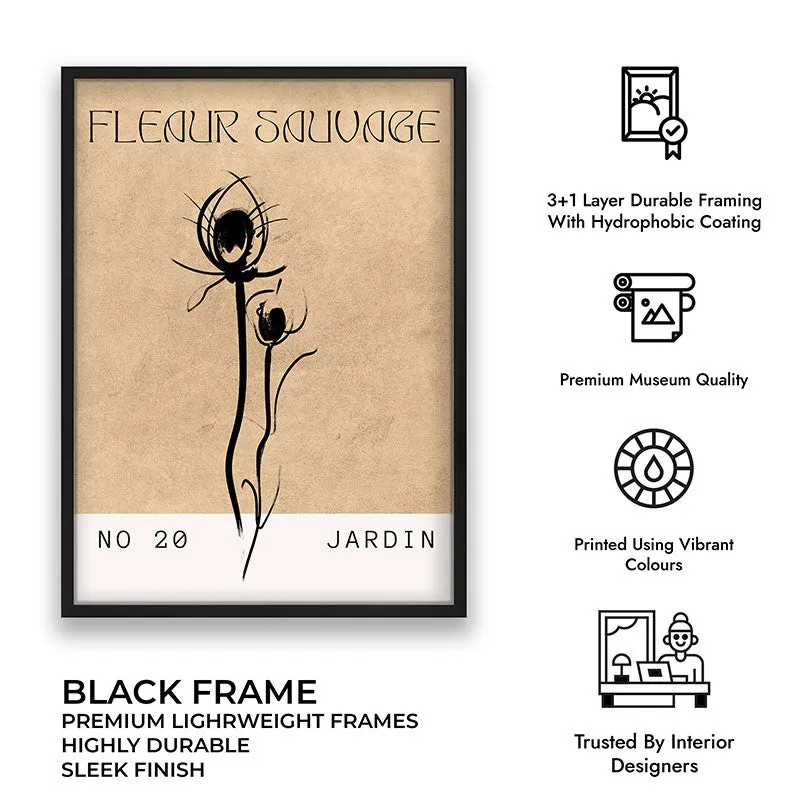 Raw Flora Canvas Wall Painting With Black Frame media 9