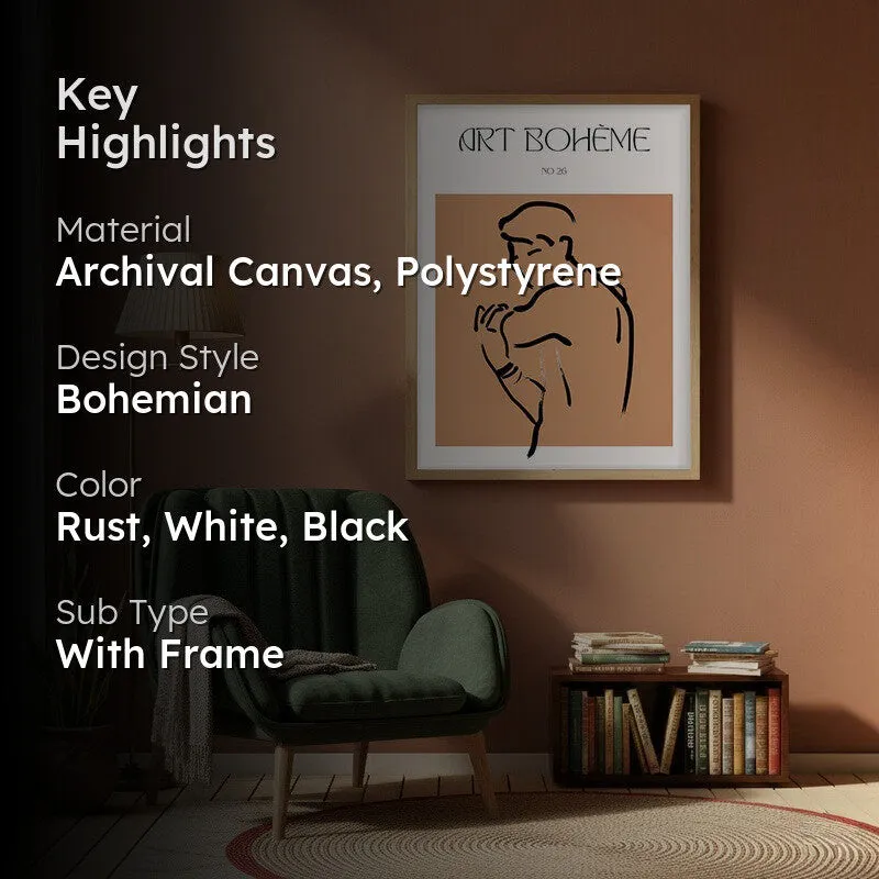 Calm Defense Canvas Wall Painting With Brown Frame media 2