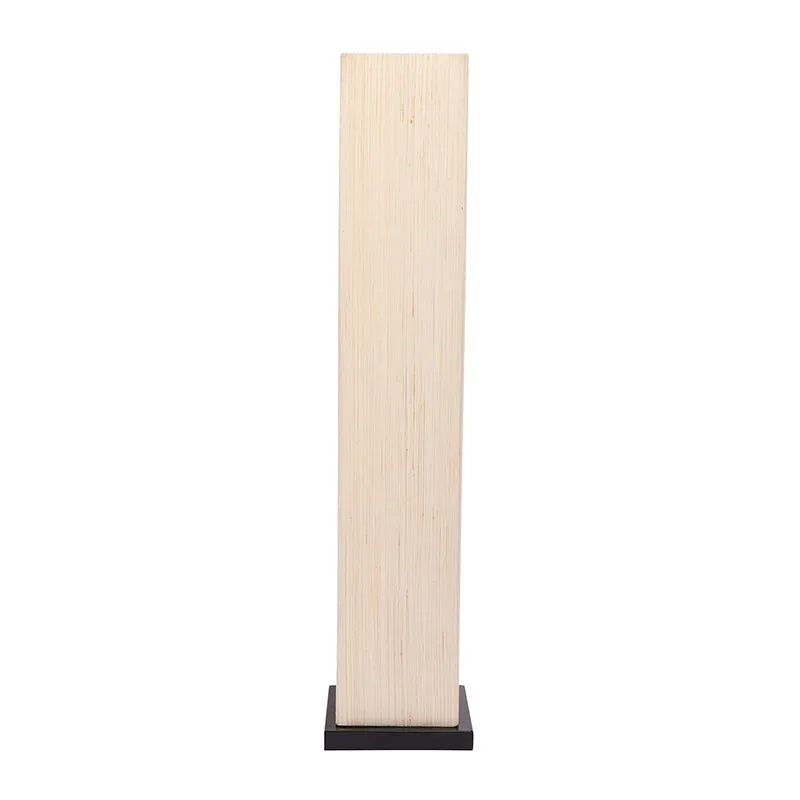 Ruya Wooden Tower Floor Lamp With Khadi Shade- Off-White media 4