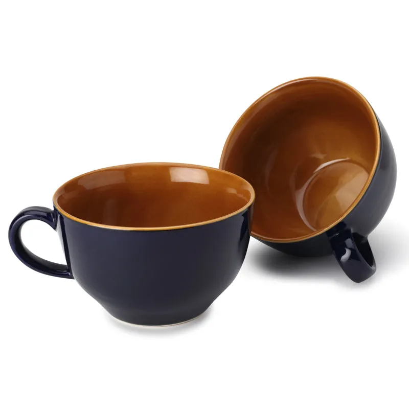 Ruby Ceramic Coffee Mug (350 mL Each/Royal Blue) - Set of Two media 3