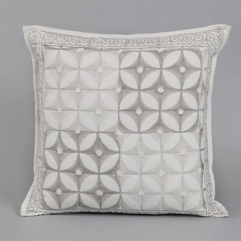 India Circus Floral Tetra Tufted Cotton Cushion Cover - Set Of Two media 3
