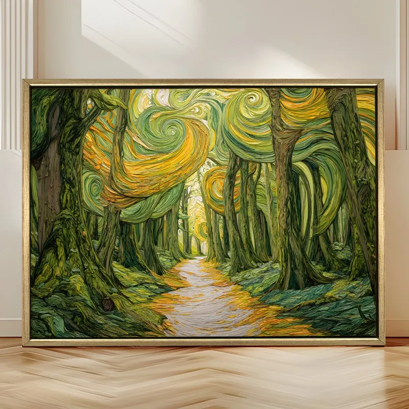 Natures Corridor Canvas Wall Painting With Frame media 4