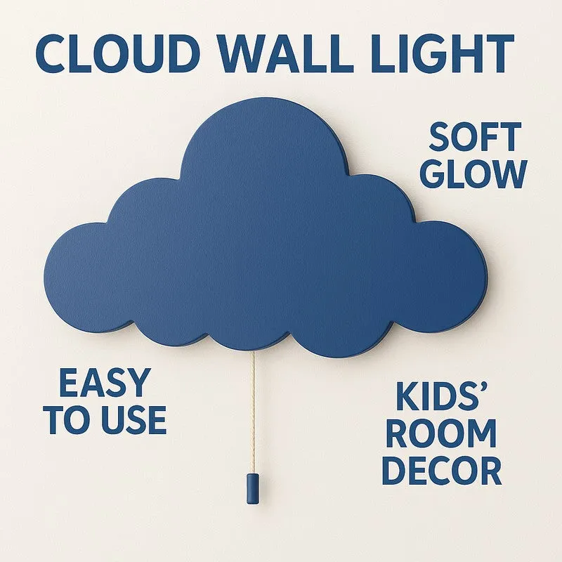 Snuggle Cloud Battery Operated MDF Wall Lamp - Blue media 6
