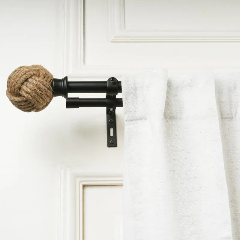Archiron Duo Extendable 1" Double Curtain Rods With Round Finial & Brackets media 1