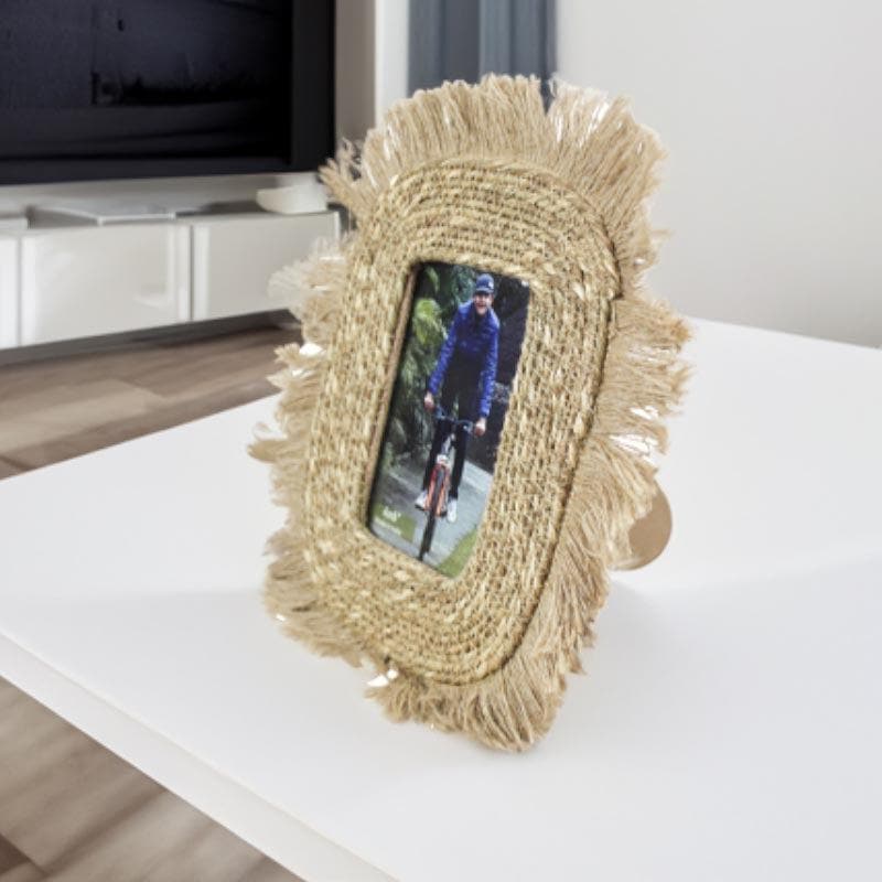 Jute Frill Photo Frame - 11.8x9.8x0.4 inch