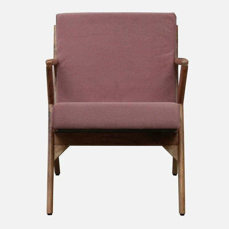 Metrona Acacia Wood Accent Chair - Pink media 4