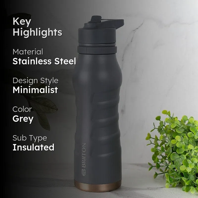 Epiquencher Hot & Cold Thermos Water Bottle (Grey) - 750 mL media 2
