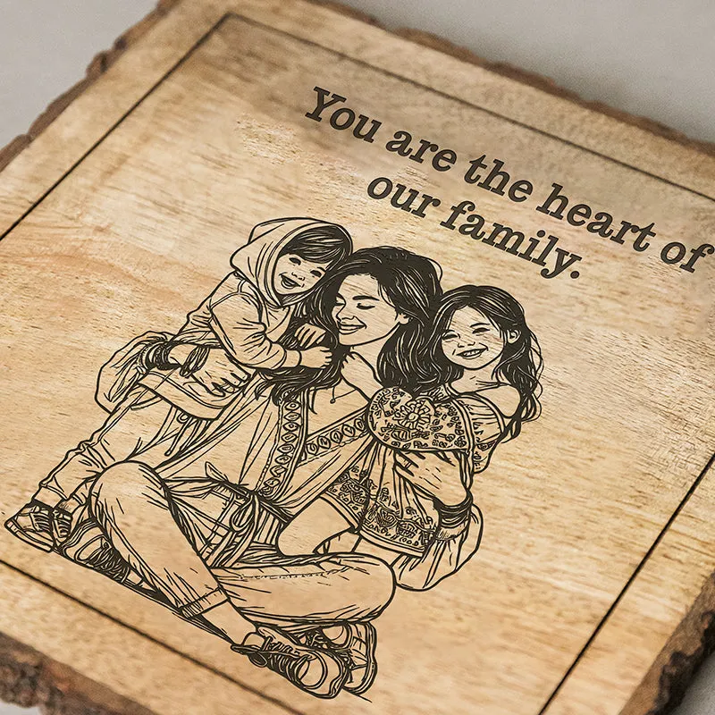The Heart Of Our Family Wood Showpiece - Square media 4
