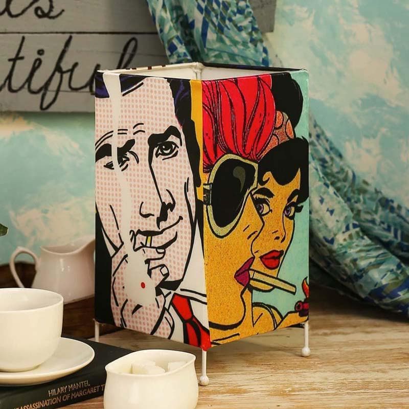 Vintage Vibe Fabric Table Lamp - Multicolor media 3
