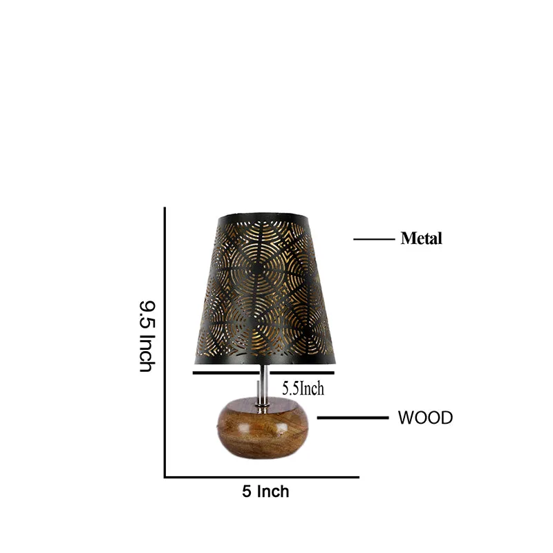 Astrova Etched Metal Table Lamp - Black,Brown media 5