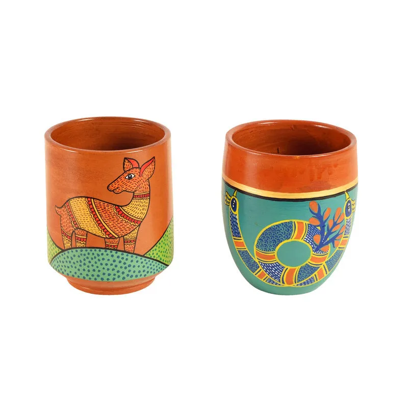 Indradhvaja Terracotta Tea Cup (170 mL Each) -  Set of Two media 3