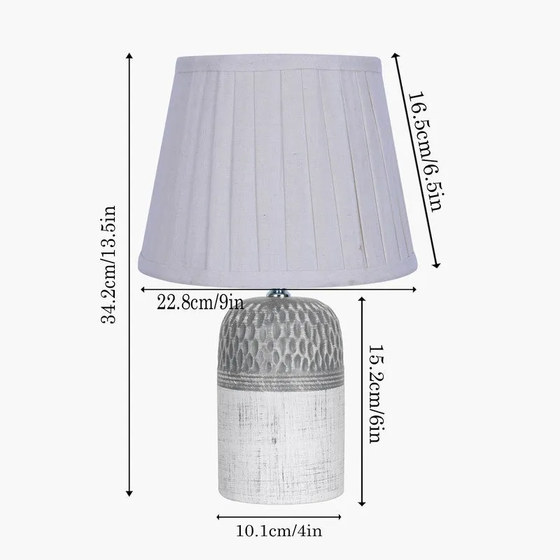 PrismEdge Ceramic Table Lamp with Fabric Shade - White media 7