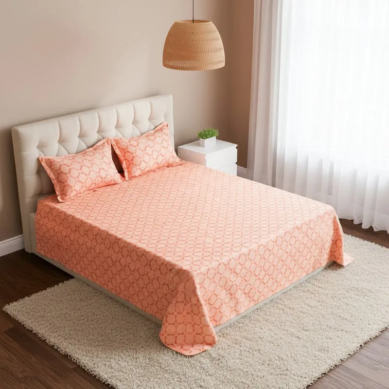 Ulrika Neva Cotton Bedsheet (Rust) - 200 TC media 1
