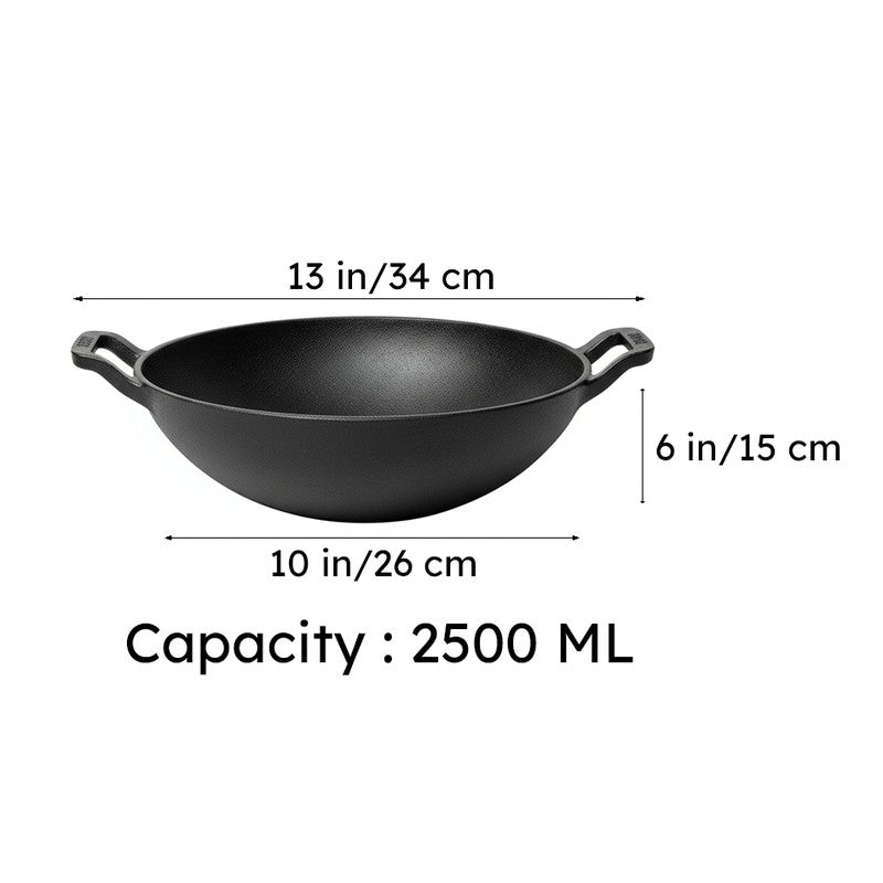 Meyer Cast Iron Kadhai - 2500 mL media 12