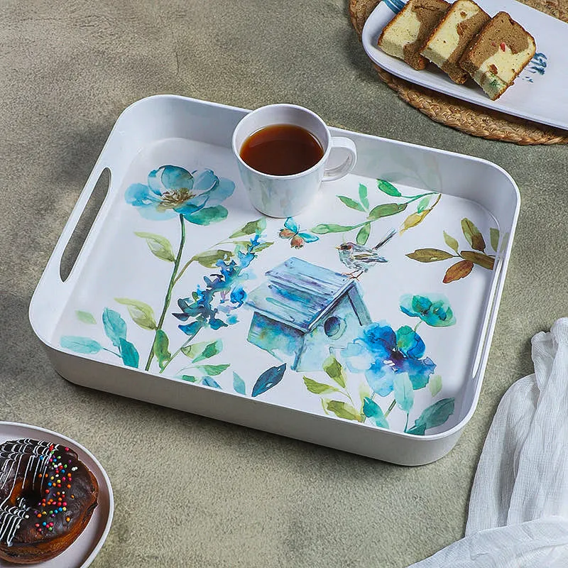 Azure Treehouse Melamine Rectangle Serving Tray media 1