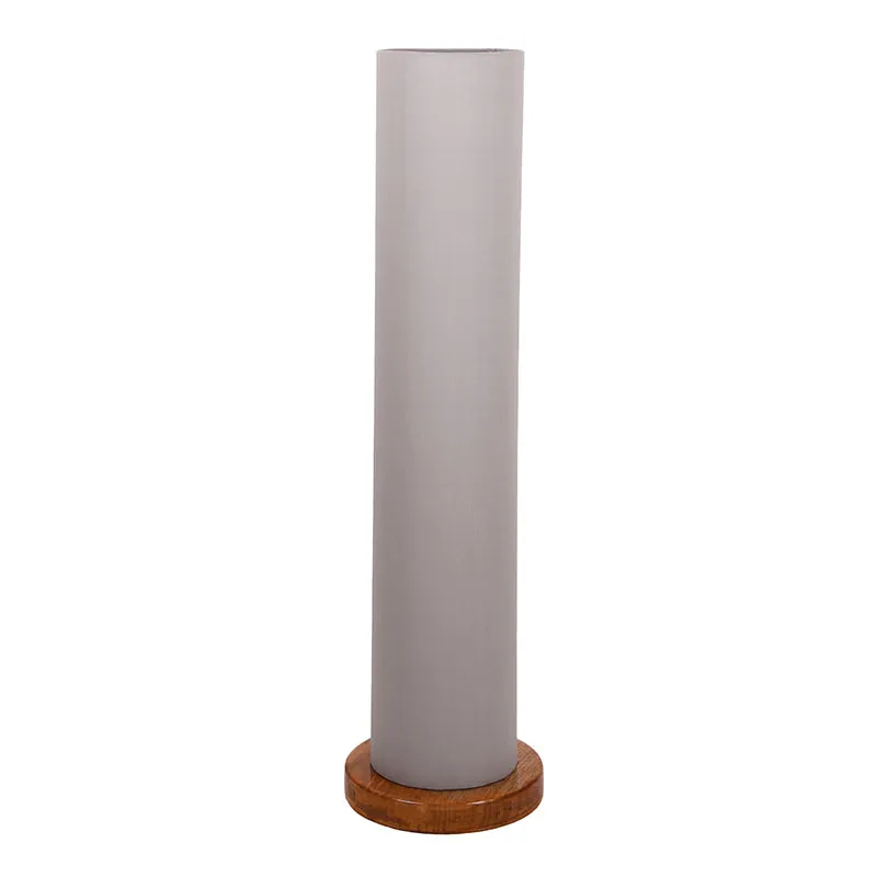 Agia Wooden Tower Floor Lamp With Jute Shade - Grey media 5