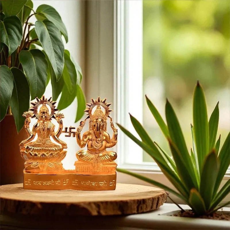Triyana Golden Lakshmi Ganesh Idols & Sets media 4