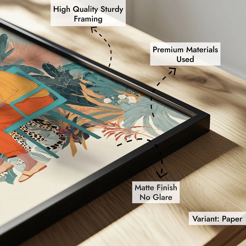 Solitude Safari Canvas Wall Painting - Black Frame media 7