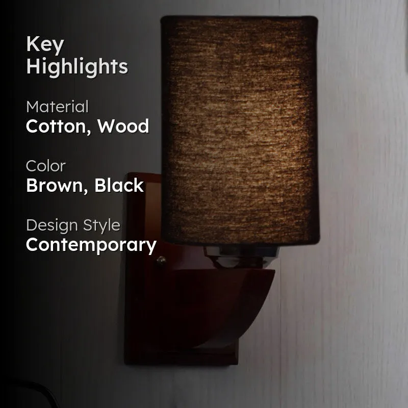 Raven Cylindrical Wooden Wall Lamp media 2