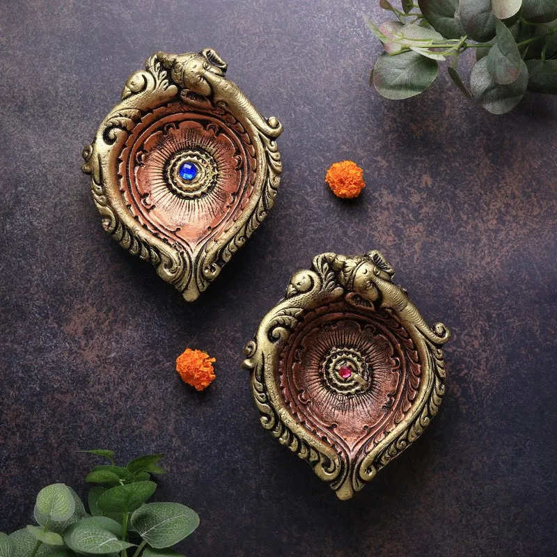 Elephant Grace Diya - Set Of Two media 4